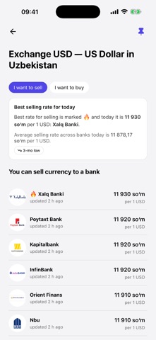 Uzbekistan Currency Rates iPhone screenshot
