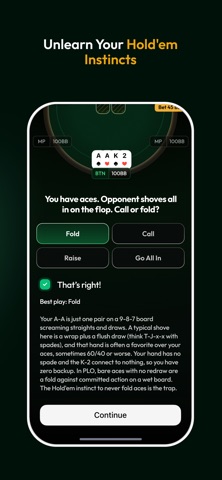 Runout PLO Trainer - Poker Ed iPhone screenshot