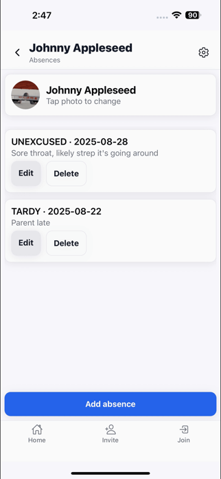 School Absence Tracker Screenshot 3 of 7