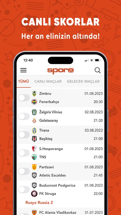 Sporx - Spor Haber, Canlı Skor Screenshot