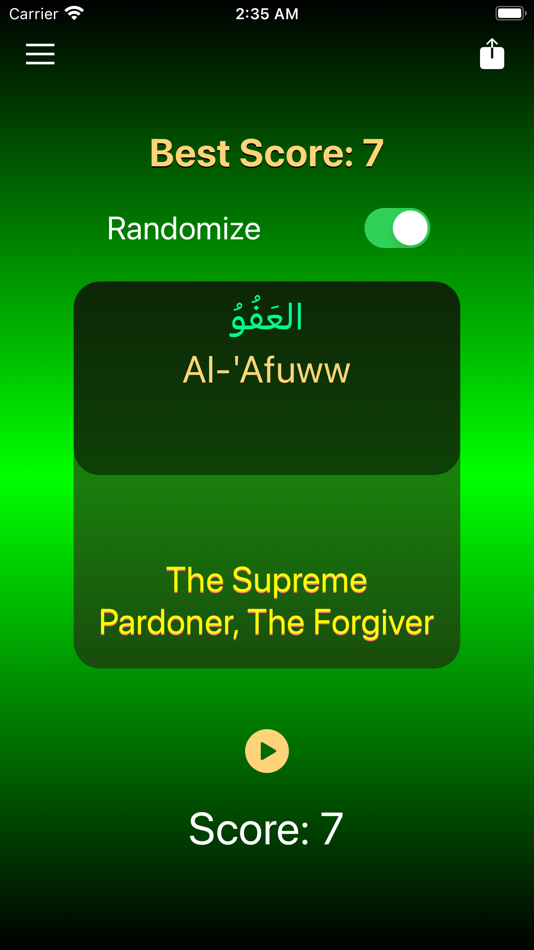 #2. 99 names of Allah + audio mp3 (iOS) 게시자: Abdulkarim Nasir
