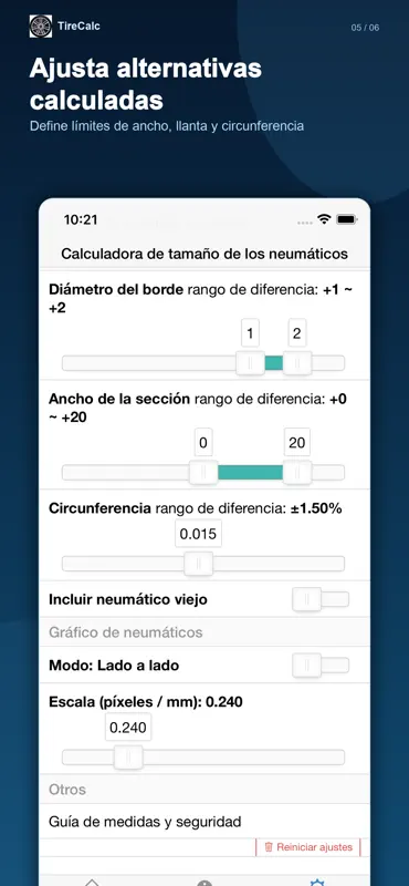 TireCalc: Neumáticos y ruedas screenshot 5 of 6
