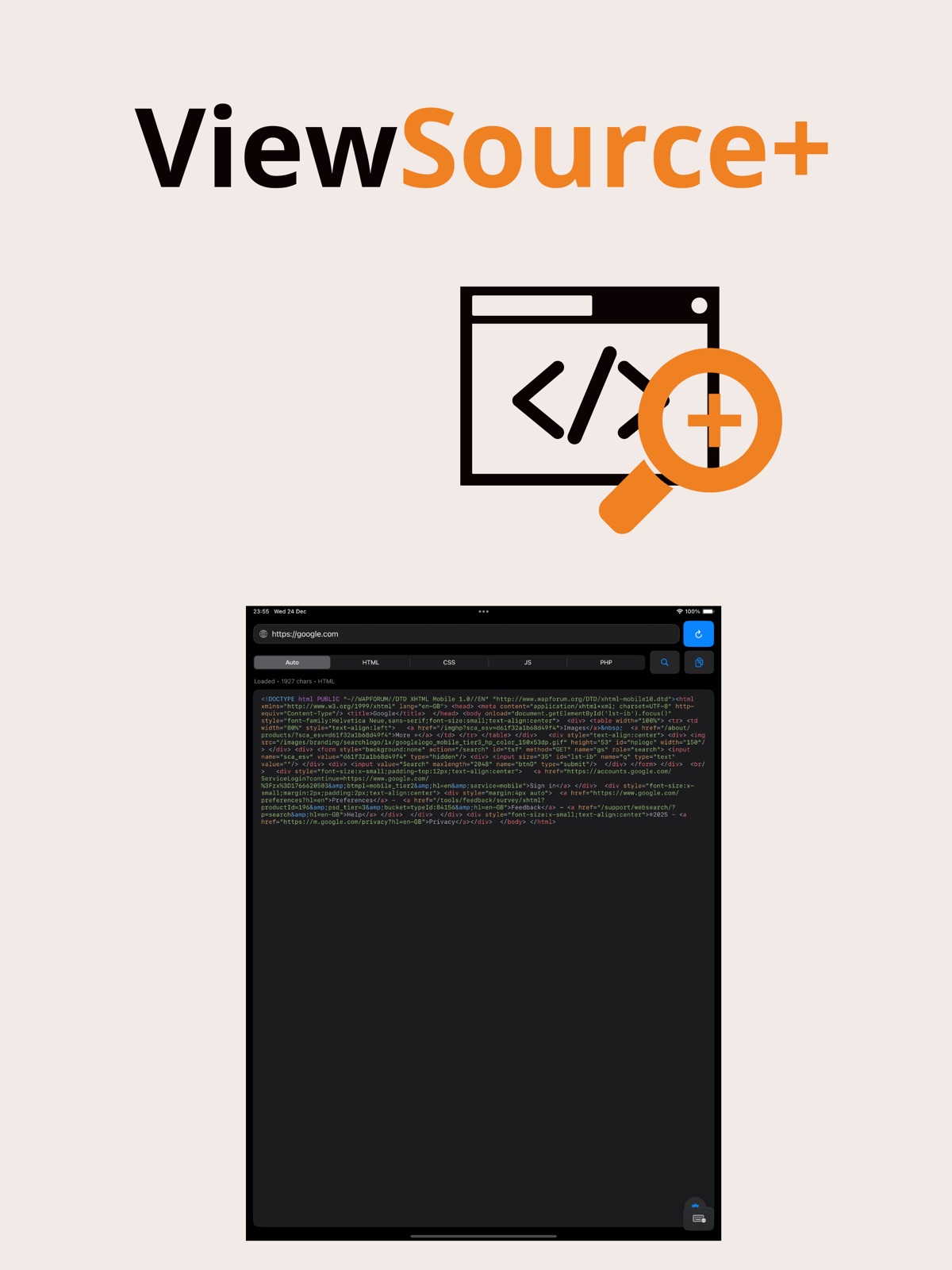 ViewSource+ ipad screenshot 1