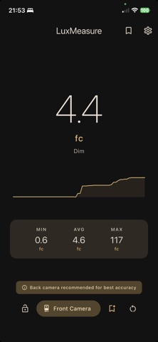 LuxMeasure: Light Meter Screenshot 2 of 4