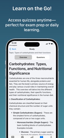 Nutrition Quiz+ iPhone screenshot