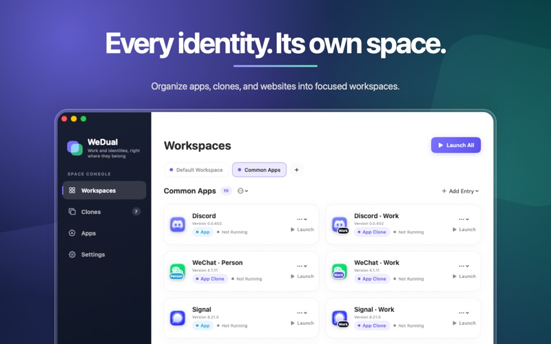 WeDual: Clone Apps iPhone screenshot