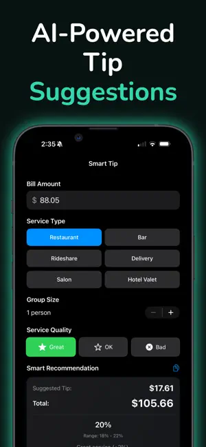 iTip Smart Tip Calculator screenshot 2