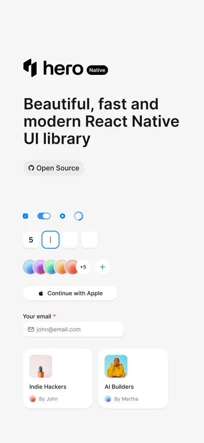 Screenshot 3 di 4 di HeroUI Native