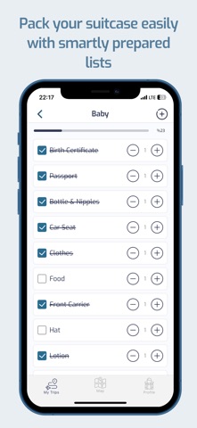 Packrist: Travel Planner iPhone screenshot