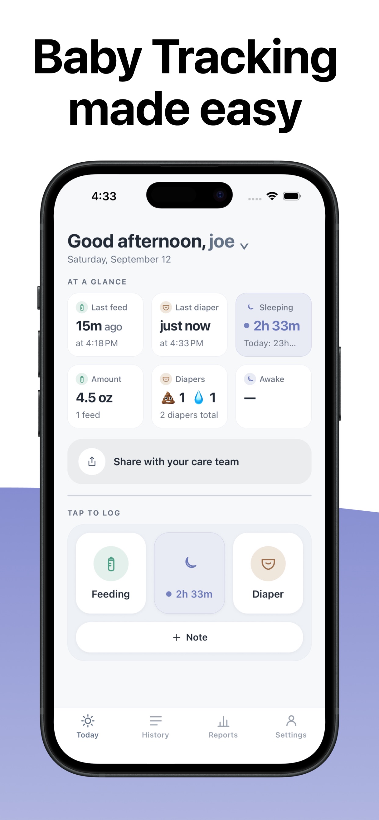 Screenshot 1 of Basic Baby Tracker