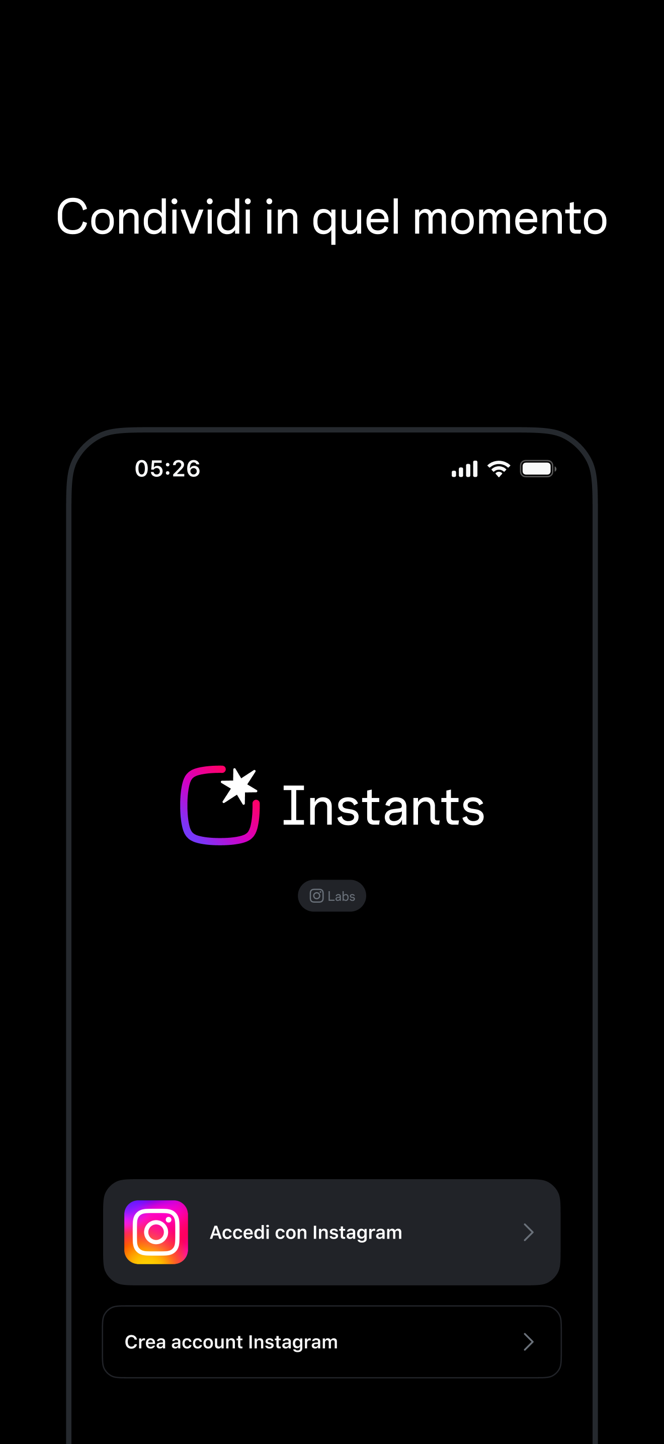 Instants, di Instagram