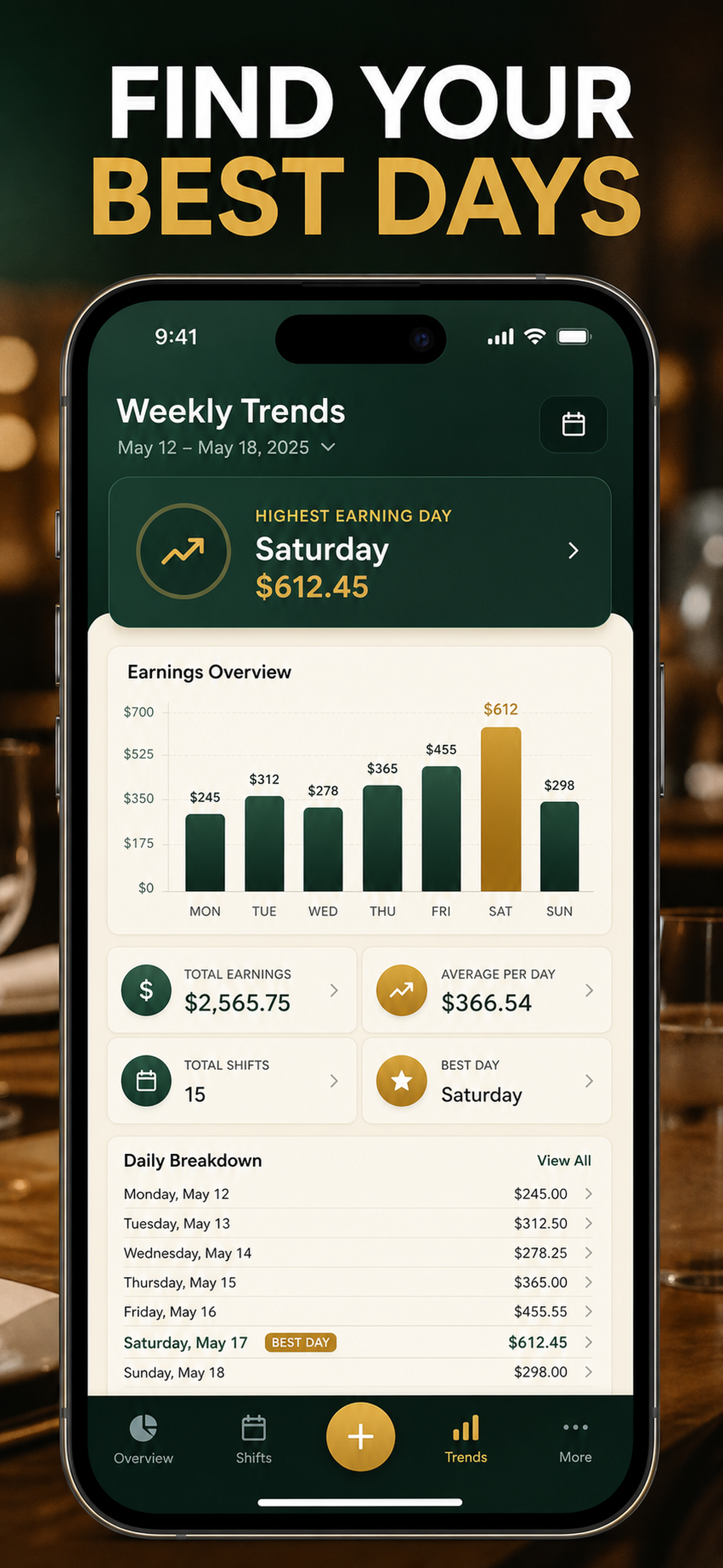 Tip Tracker & Wage Log screenshot 6