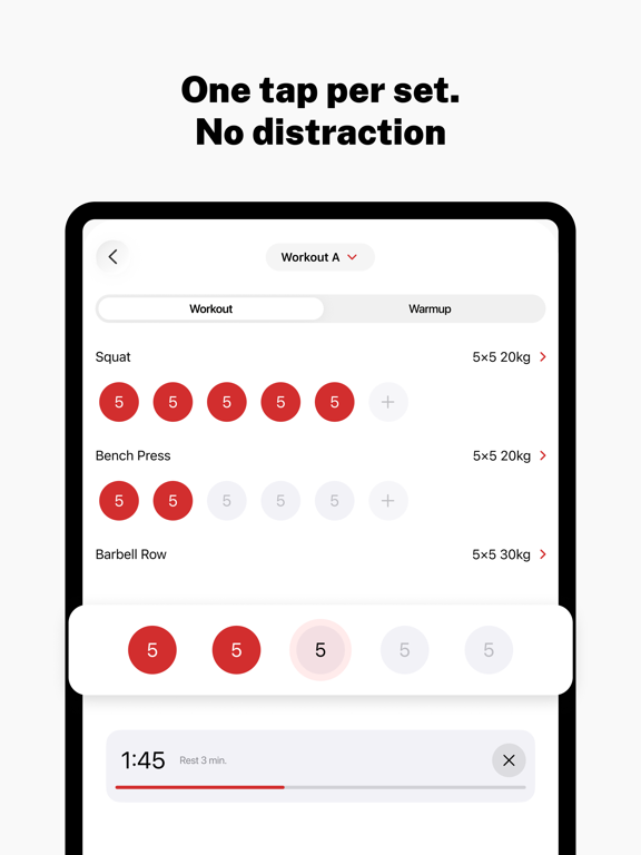 Stronglifts 5x5 Workout iPad screenshot 8 - Health & Fitness app