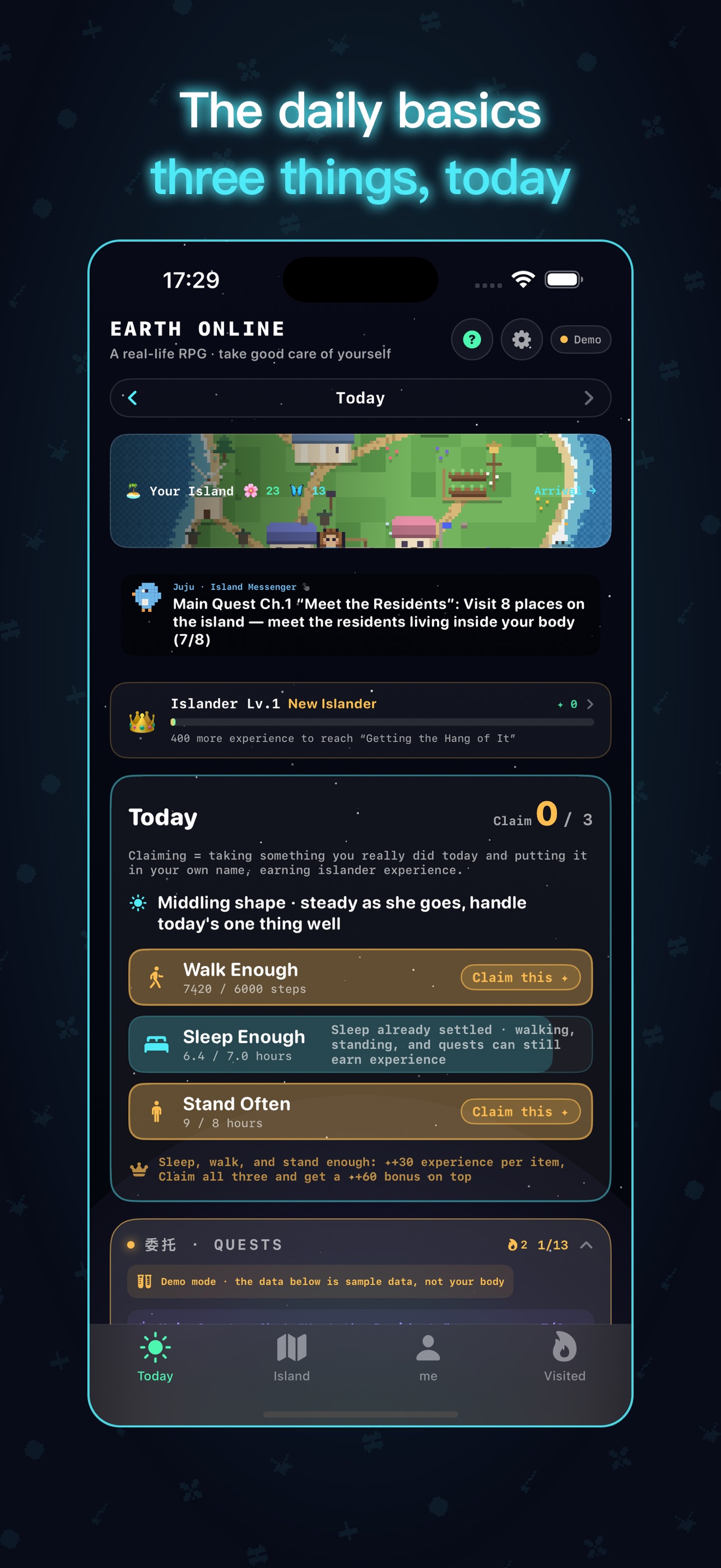 Screenshot 3 of Earth Online: Health Stats RPG
