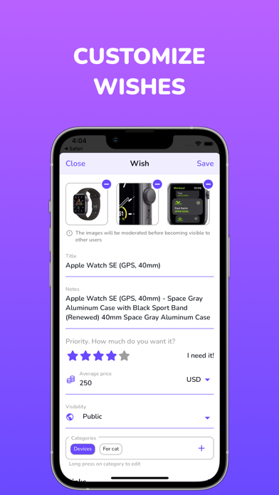 Wishlist Planner - WishSpace Screenshot