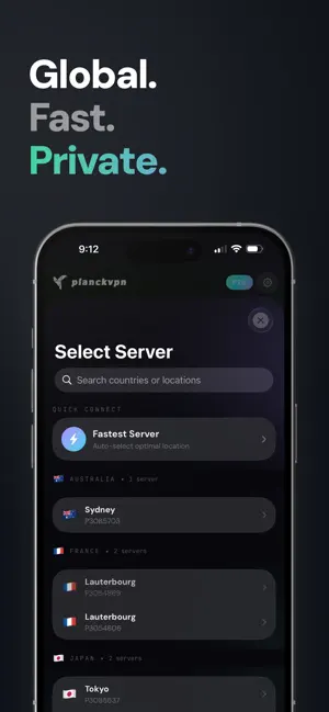Planck VPN: No Logs & Fast iPhone screenshot 3