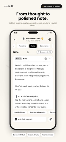 Suli: AI Note Taker & Recorder Screenshot 9 of 10