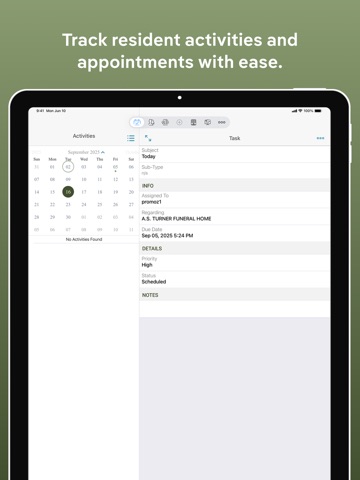 PointClickCare CRM iPad screenshot