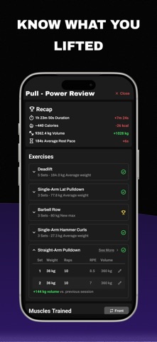 Outlift Workouts iPhone screenshot