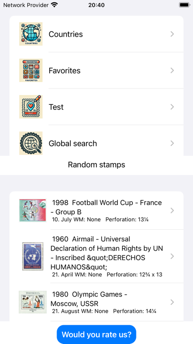 Postage Stamps of the world Screenshot