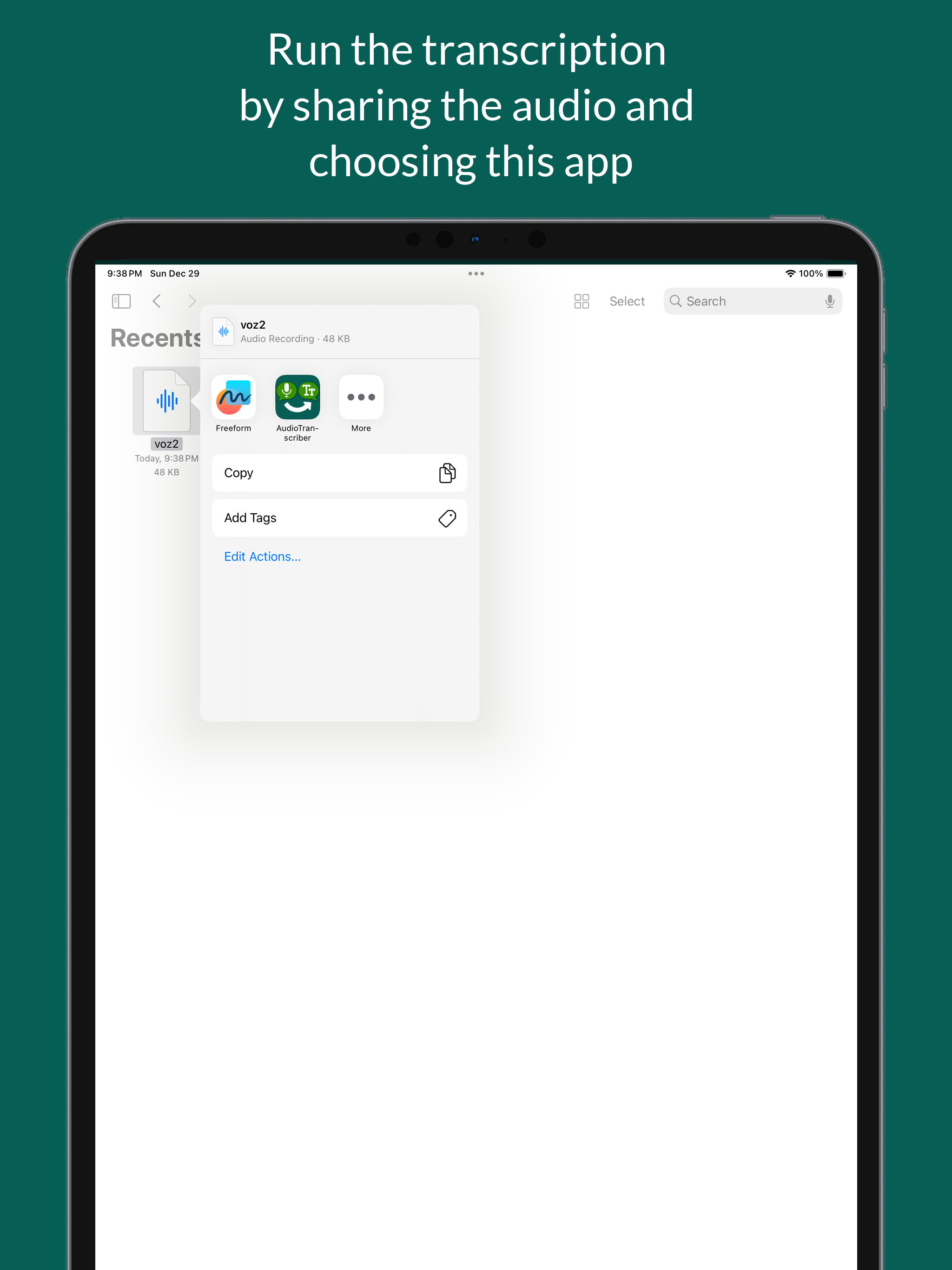 Transcriber: Audio to Text