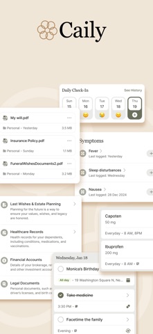 Caily - Care Team & Family Hub iPhone screenshot