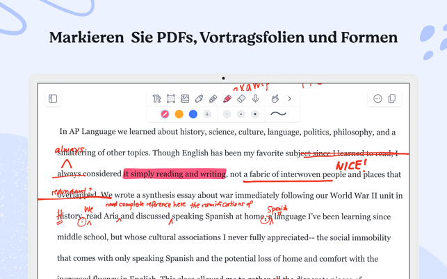 ‎Notability: Notizen, PDF Screenshot