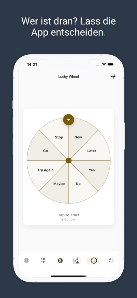 WhosNext App - Lucky Wheel custom spinner