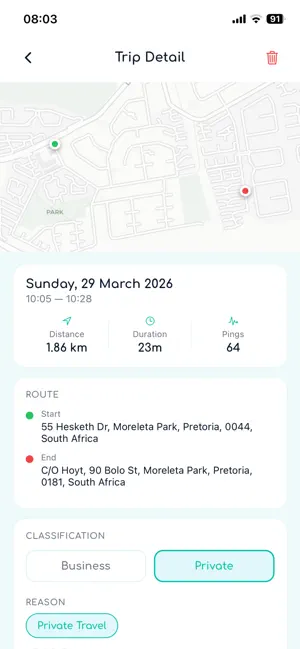TripData - SA Logbook iPhone screenshot 3