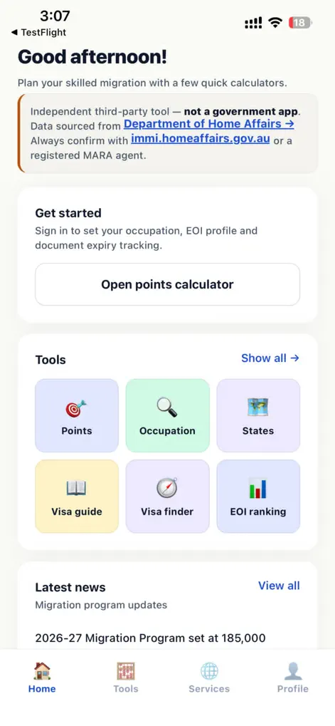 Visa Tracker Pro - Reference App | MWM