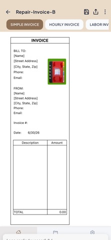 Auto Repair Invoice iPhone screenshot