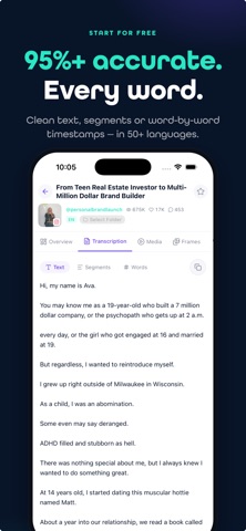 GetTranscribe Video to Text iPhone screenshot