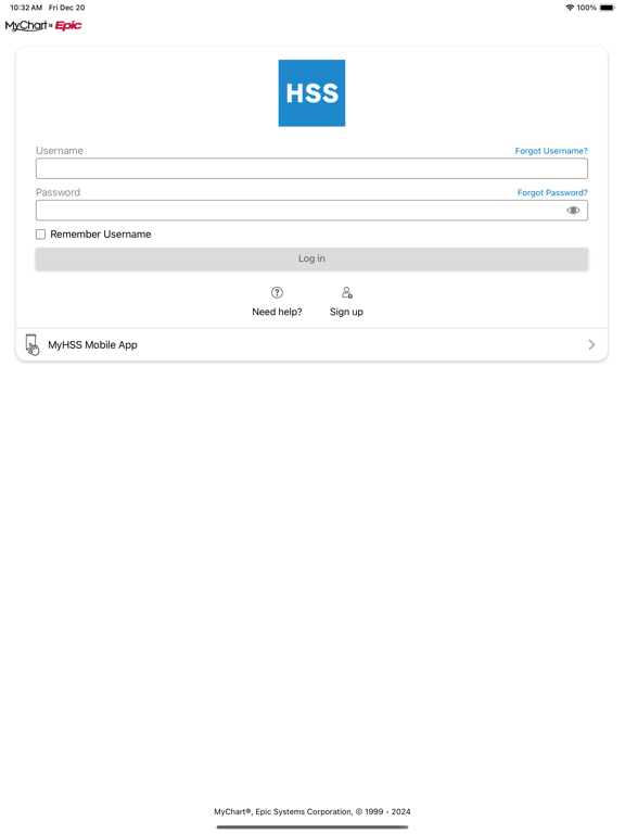 MyHSS iPad screenshot 1 - Medical app