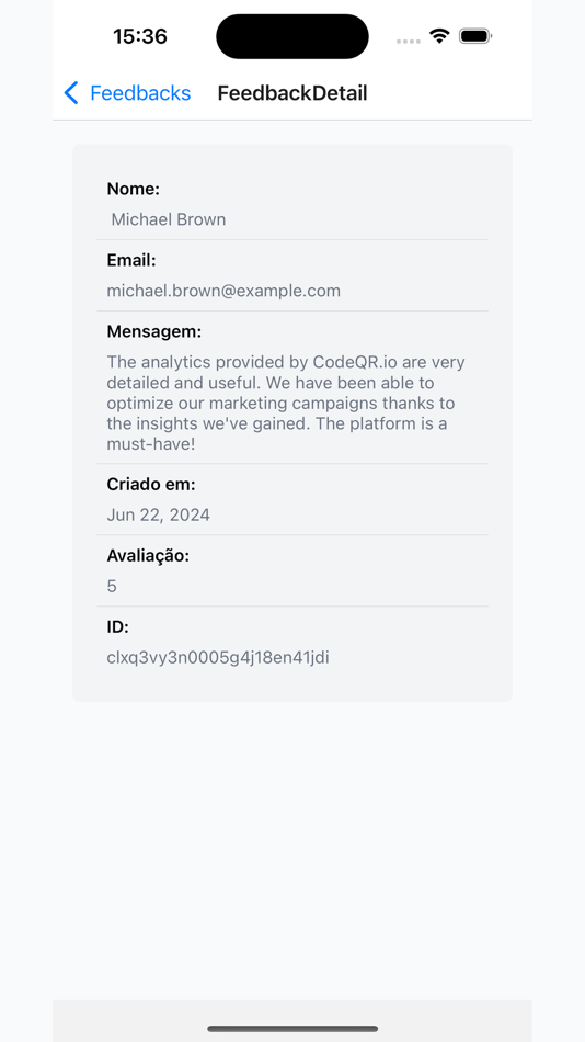 #5. CodeQR - Customer Feedback (iOS) 由: Deusdete Ferreira
