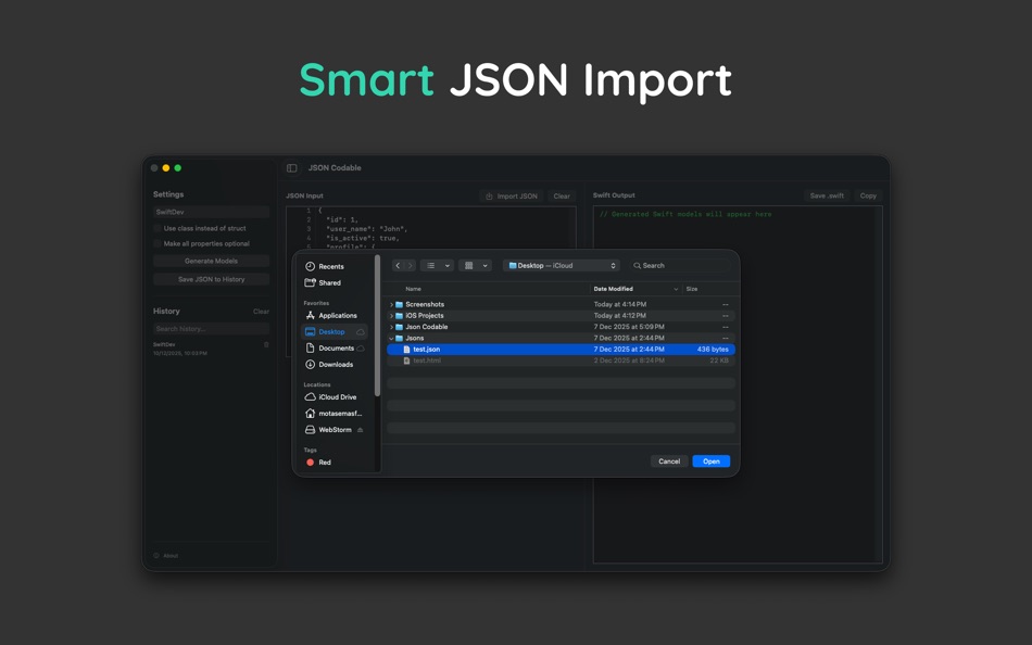 #2. JSON Codable (macOS) Göre: Mo'tasem Assfour
