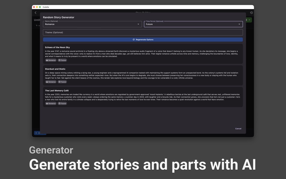 #7. Codella - AI Story Writer (macOS) By: Jonathan Ng