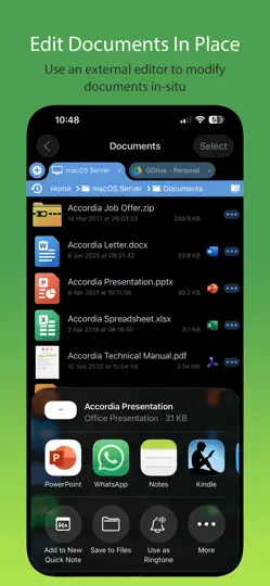 Screenshot von FileBrowser Professional auf dem iPhone 4