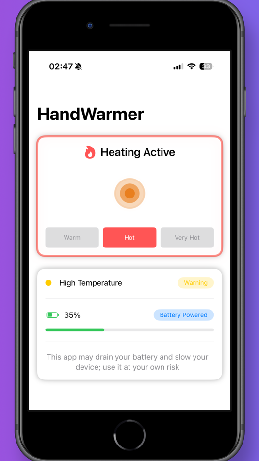 #4. HandWarmer: at your fingertips (iOS) 由: Jang Hojin