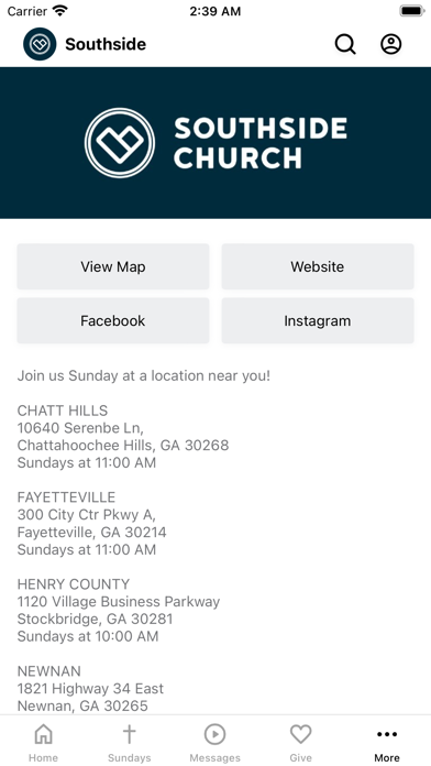 Southside Church Georgia Screenshot