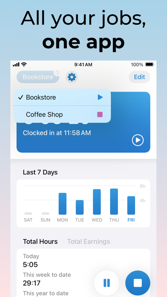 #4. Clock in and clock out (iOS) 由: Dawid Drechny