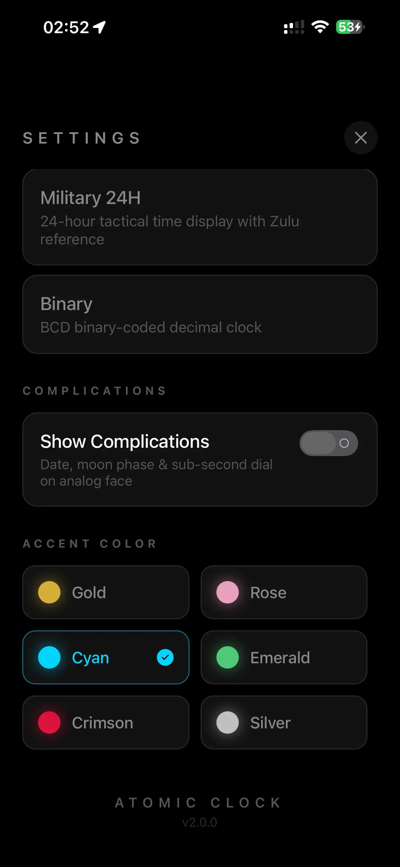 #10. Atomic Clock App (iOS) Tekijänä: Gianfranco Antenucci