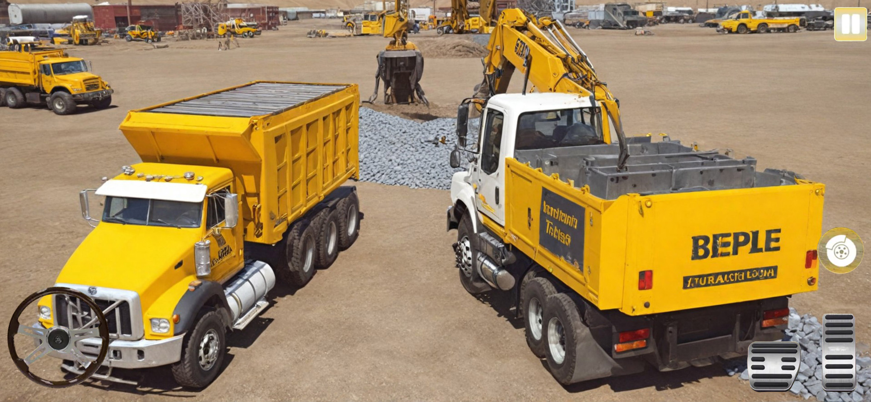 Construction city Excavator 3d