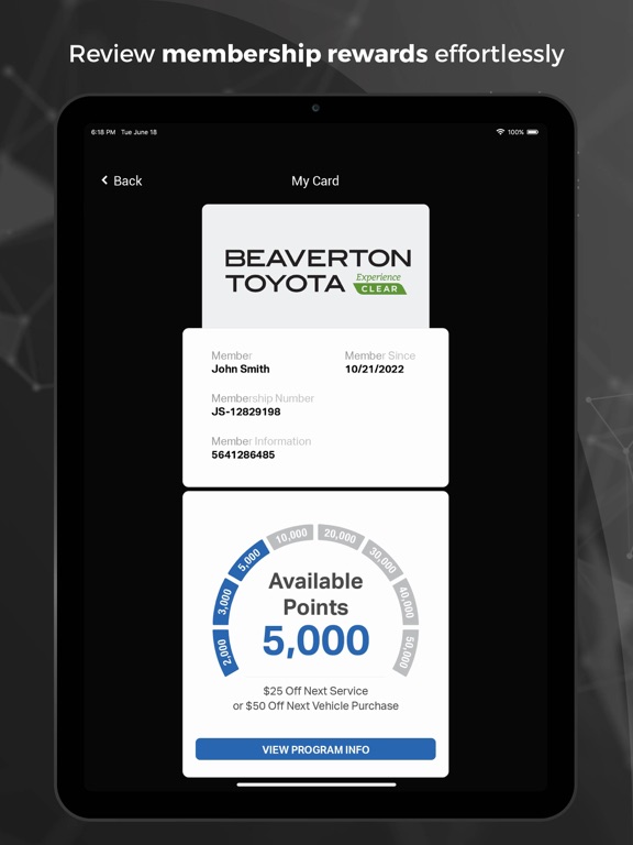 Beaverton Toyota Clear Care iPad screenshot 5 - Business app