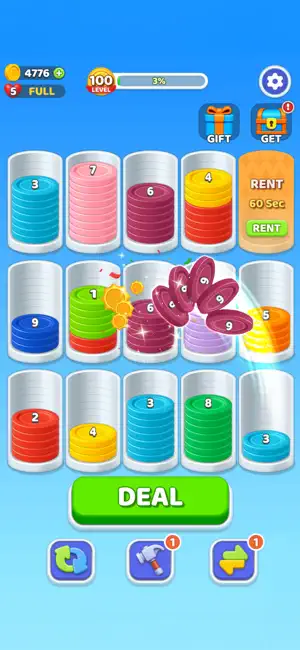 Comfy Sort - 3D Coin Match screenshot 2