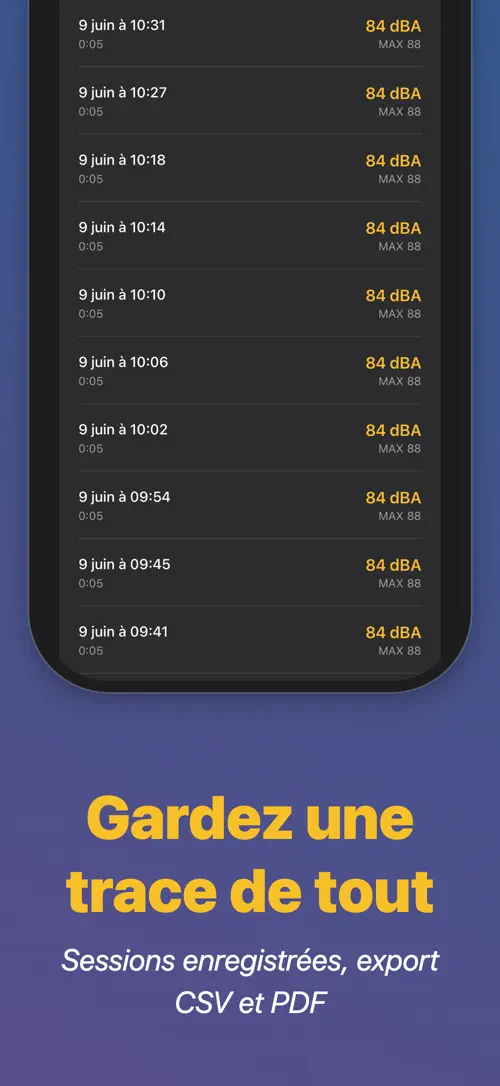 dB Meter Pro sur iPhone : capture d’écran 5 sur 5