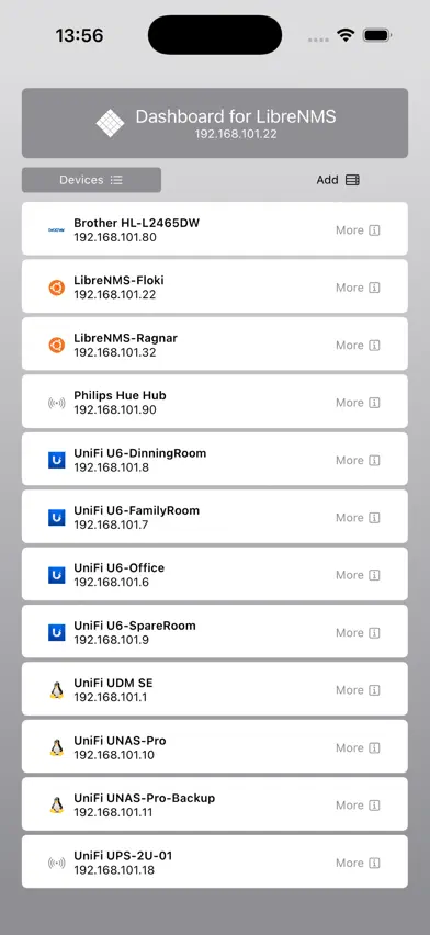 Dashboard for LibreNMS screenshot 2