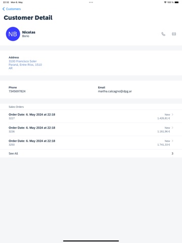 SAP Mobile Services Client iPad screenshot