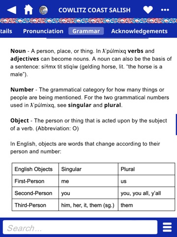 Cowlitz Salish Dictionary iPad screenshot