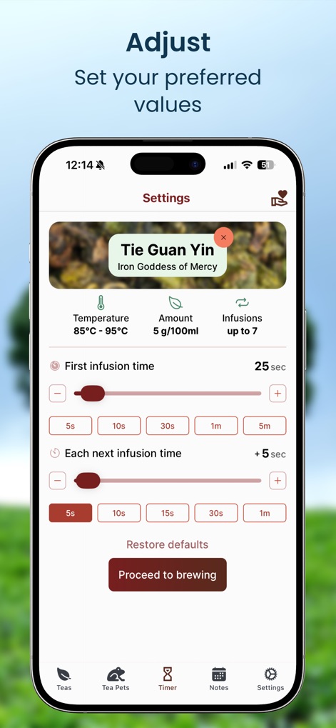 Tea Brew Timer & Journal - Food & Drink App | MWM