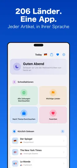 Screenshot von World News 206・Übersetzung auf dem iPhone 1